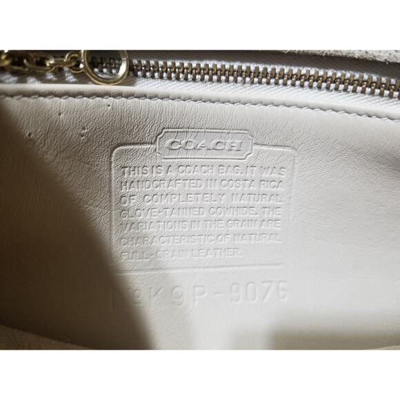 Coach 9076 Vintage 1990's Companion Flap Ivory Adjustable StrapLeather Crossbody - Picture 8 of 9